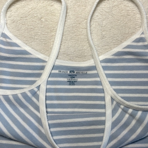 Blue and White Striped Brandy Melville Tank - Picture 2 of 3